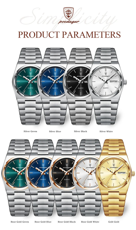 Drusus Luxus Edelstahl Uhr