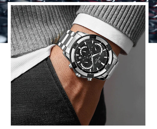 Socrates Edelstahl Herren Luxus Uhr