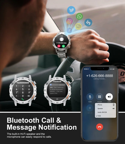 1.39" Bluetooth Smartwatch für Männer – Fitness, Herzfrequenz, Gesundheitsmonitoring, Android & IOS.