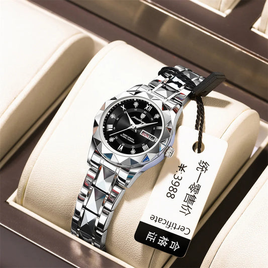 Seneca Edelstahl Elegante Damen Uhr