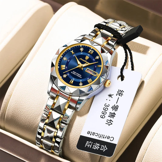 Seneca Edelstahl Elegante Damen Uhr