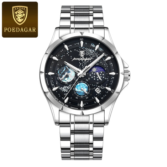 Trajan Chrono Watch – Luxury, Waterproof, Luminous & Date Display Steel