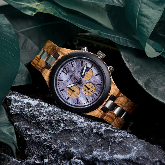 Diomedes Wooden Watch – Luxury Chronograph, Military Quartz Precision