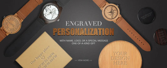 Themistocles Wooden Watch – Chronograph Quartz, Engraved & Date Display