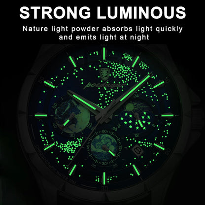 Trajan Chrono Watch – Luxury, Waterproof, Luminous & Date Display Steel