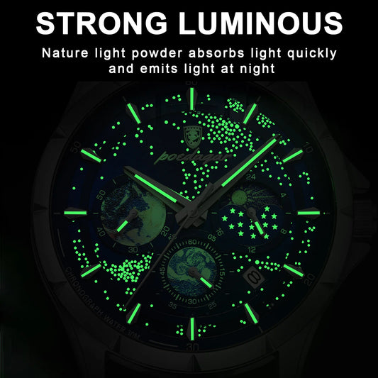 Trajan Chrono Watch – Luxury, Waterproof, Luminous & Date Display Steel