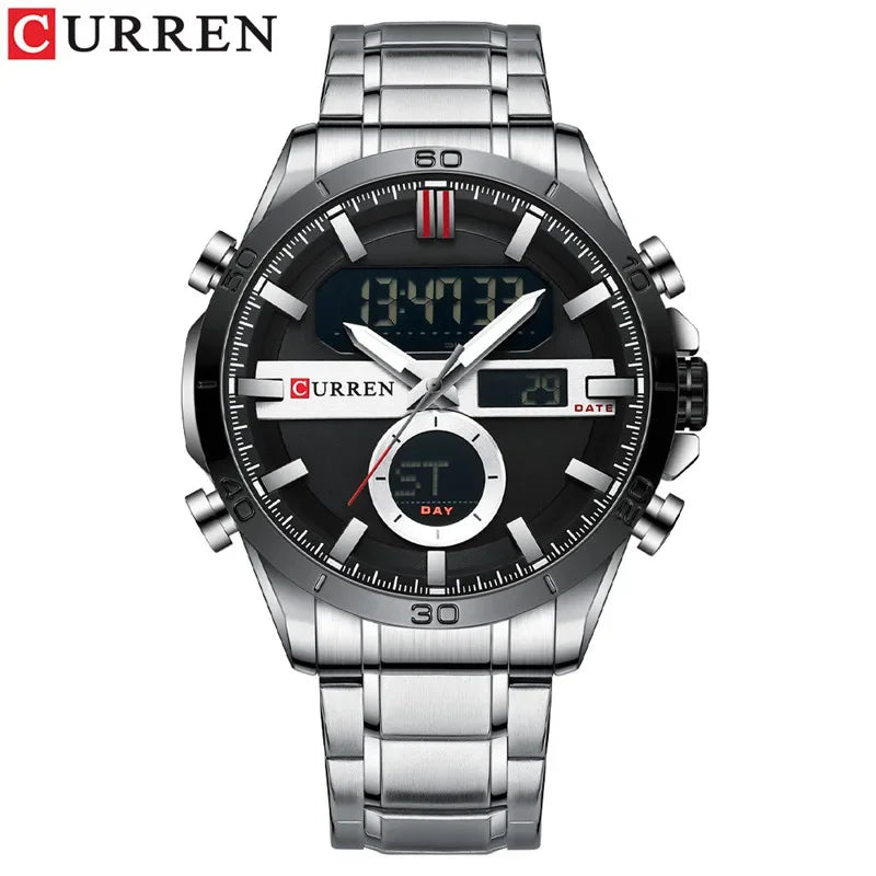Trajan Chrono Watch – Luxury Military Sport, Silver Steel & Quartz Precision