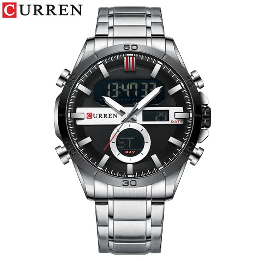 Trajan Chrono Watch – Luxury Military Sport, Silver Steel & Quartz Precision