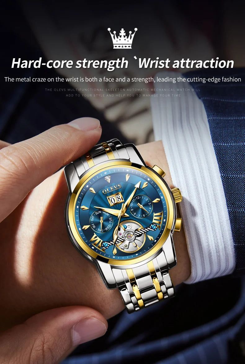 Ptolemy Mechanical Watch – Hollow Design, Moonphase & Luminous Precision