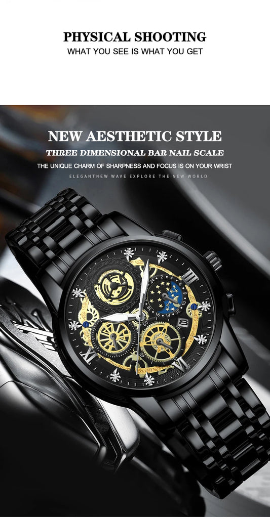 Seneca Quartz Watch – Stainless Steel, Luminous Dial & Waterproof Elegance