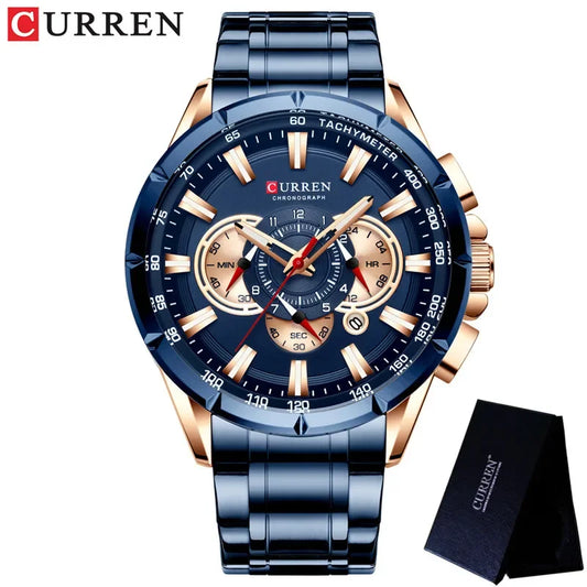 Hadrian Chrono Watch – Military Sport, Waterproof & Stainless Steel Elegance