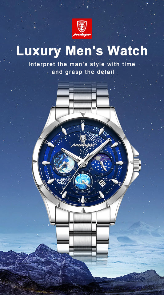 Trajan Chrono Watch – Luxury, Waterproof, Luminous & Date Display Steel