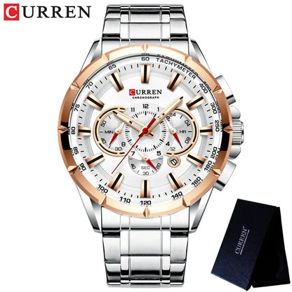 Hadrian Chrono Watch – Military Sport, Waterproof & Stainless Steel Elegance