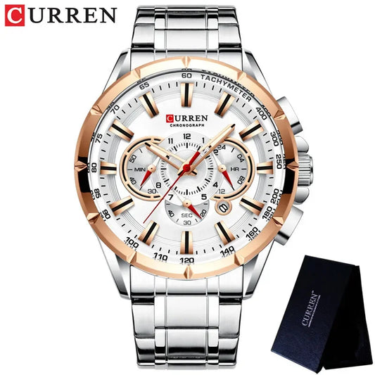 Hadrian Chrono Watch – Military Sport, Waterproof & Stainless Steel Elegance
