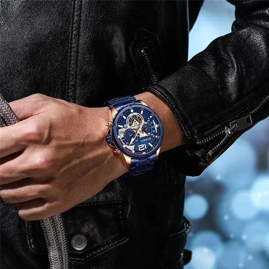 Hadrian Chrono Watch – Military Sport, Waterproof & Stainless Steel Elegance