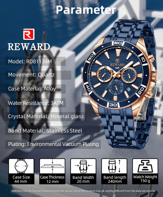 Solon VIP Business Edelstahl Herren Uhr Wasserdicht