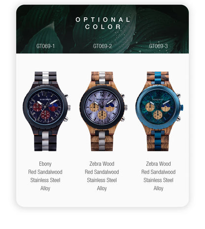 Diomedes Wooden Watch – Luxury Chronograph, Military Quartz Precision