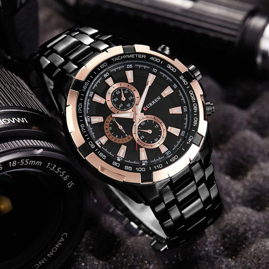 Tiberius Chrono Watch – Waterproof Military Sport & Stainless Steel Elegance