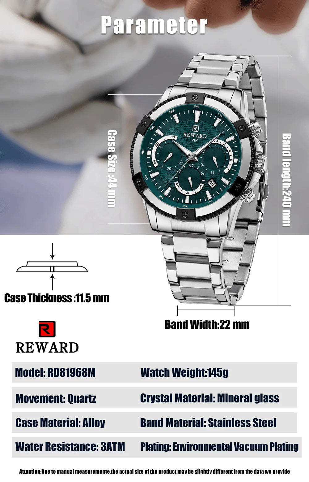 Socrates Edelstahl Herren Luxus Uhr