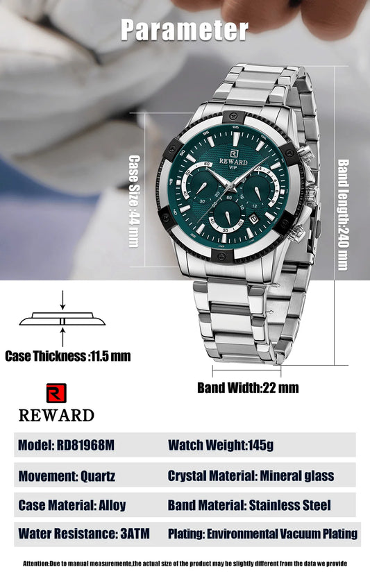 Socrates Edelstahl Herren Luxus Uhr