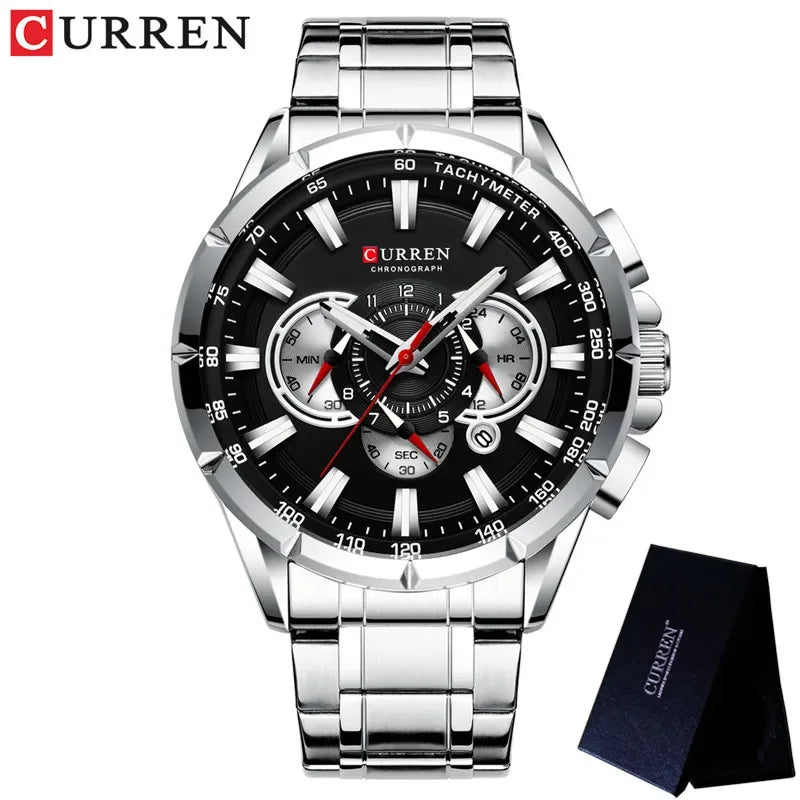 Hadrian Chrono Watch – Military Sport, Waterproof & Stainless Steel Elegance