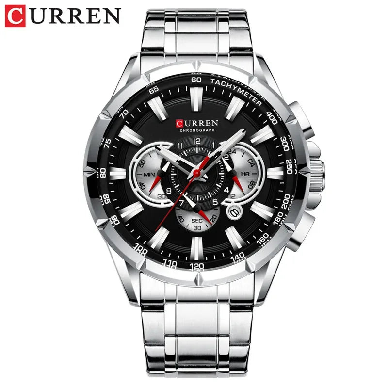 Hadrian Chrono Watch – Military Sport, Waterproof & Stainless Steel Elegance