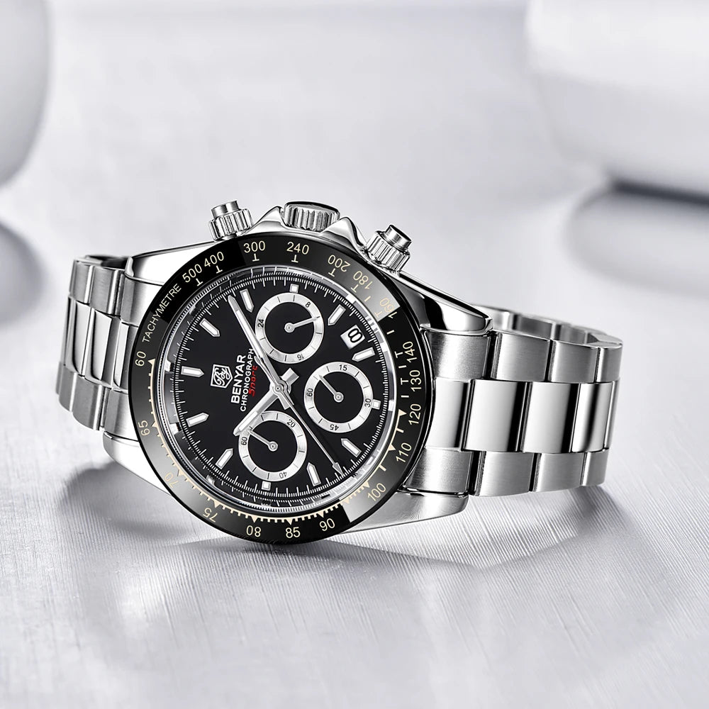 Augustus Chrono Watch – Luxury Steel, Waterproof & Precision Quartz