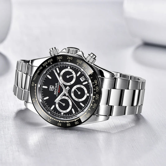 Augustus Chrono Watch – Luxury Steel, Waterproof & Precision Quartz