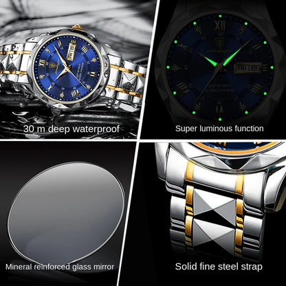 Zephyros Quartz Watch – Green Dial, Waterproof & Luminous Steel Design