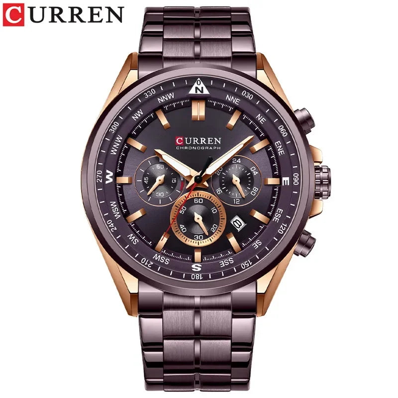 Cassius Chrono Watch – Military Sport, Waterproof & Silver Steel Design