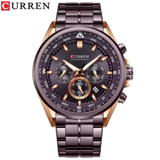 Cassius Chrono Watch – Military Sport, Waterproof & Silver Steel Design