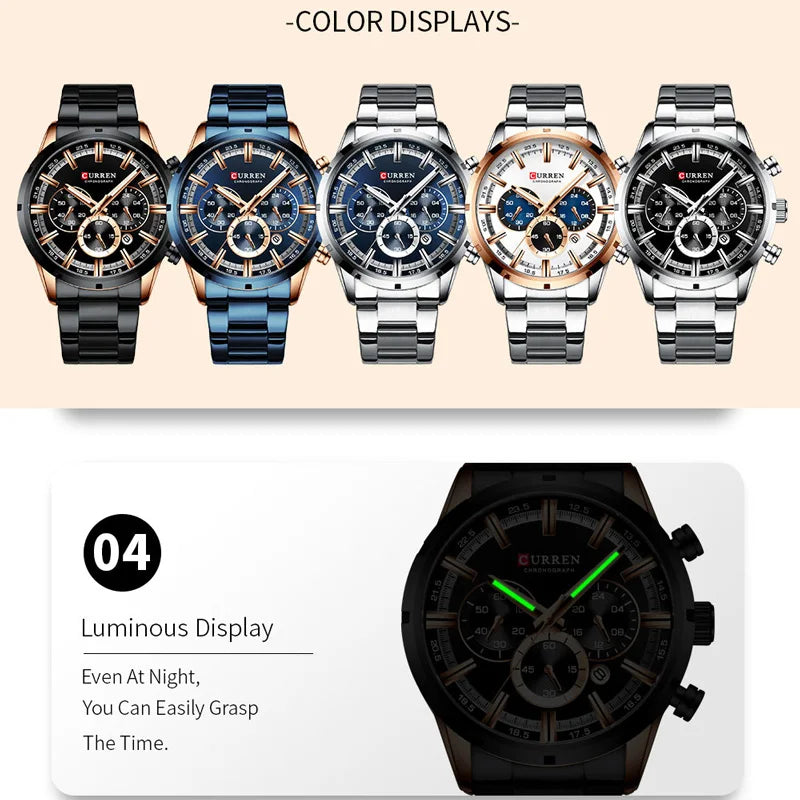 Brutus Chrono Watch – Military Sport, Waterproof & Blue Steel Design