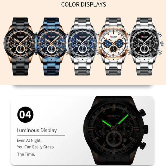 Brutus Chrono Watch – Military Sport, Waterproof & Blue Steel Design