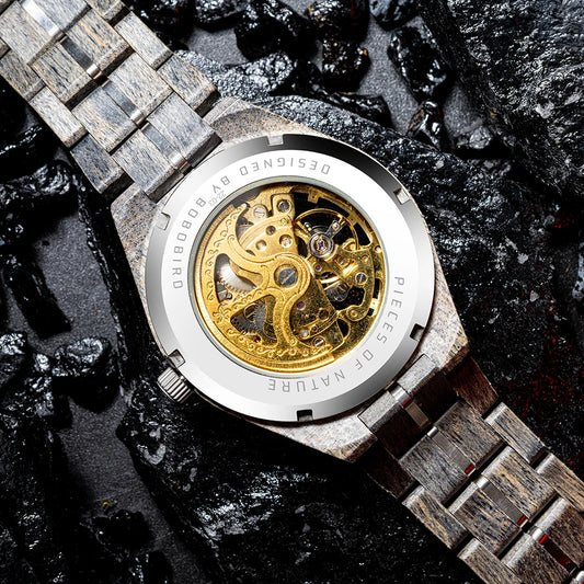 Solon Wooden Watch – Luxury Automatic Mechanical Timepiece