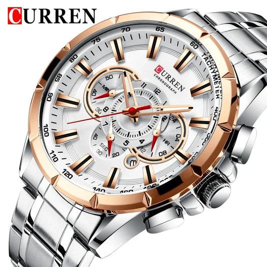 Hadrian Chrono Watch – Military Sport, Waterproof & Stainless Steel Elegance