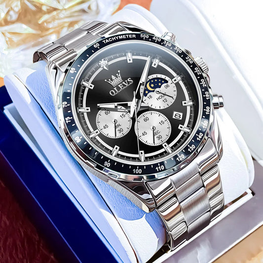 Hector Chrono Watch – Green Dial, Multifunctional & Waterproof Leather Design