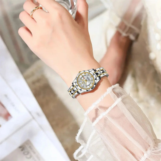 Seneca Edelstahl Elegante Damen Uhr