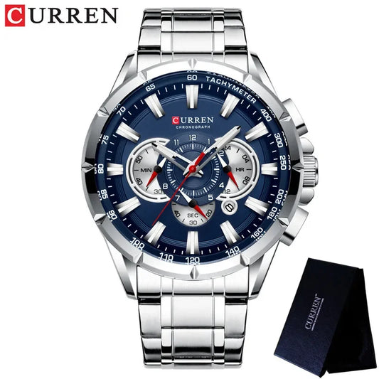 Hadrian Chrono Watch – Military Sport, Waterproof & Stainless Steel Elegance