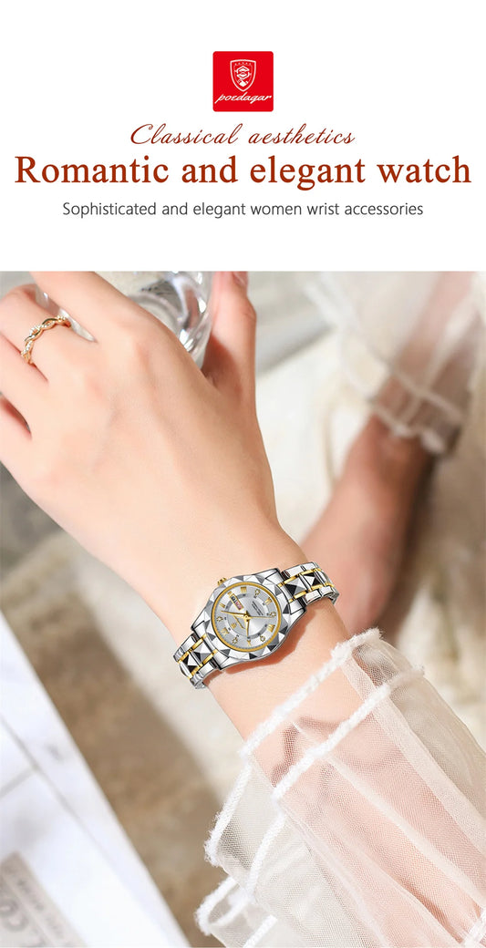 Seneca Edelstahl Elegante Damen Uhr