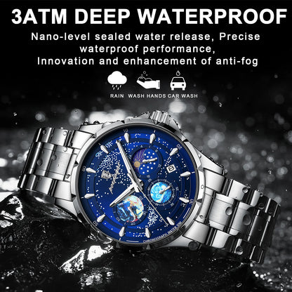 Trajan Chrono Watch – Luxury, Waterproof, Luminous & Date Display Steel