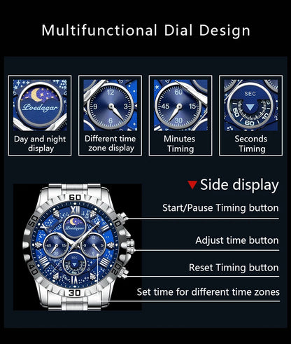 Deimos Edelstahl Wasserdicht Herren Uhr