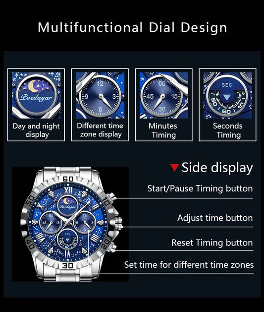Deimos Edelstahl Wasserdicht Herren Uhr