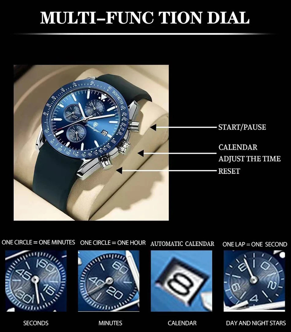 Ragnar Chrono Watch – 2024 Sport, Waterproof & Silicone Strap
