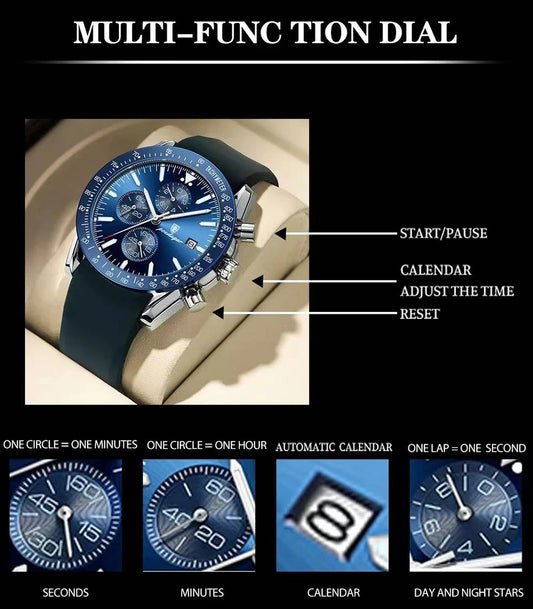 Ragnar Chrono Watch – 2024 Sport, Waterproof & Silicone Strap