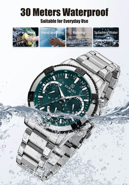 Socrates Edelstahl Herren Luxus Uhr