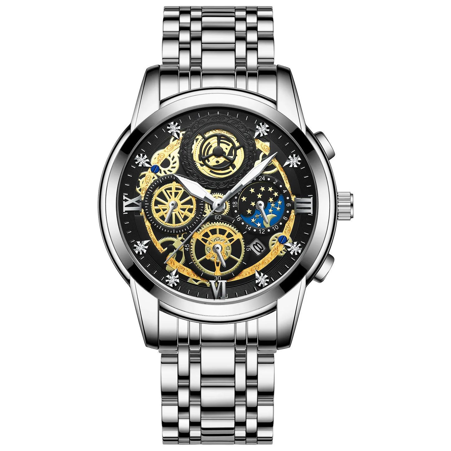 Seneca Quartz Watch – Stainless Steel, Luminous Dial & Waterproof Elegance