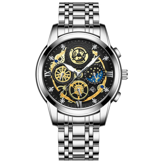 Seneca Quartz Watch – Stainless Steel, Luminous Dial & Waterproof Elegance