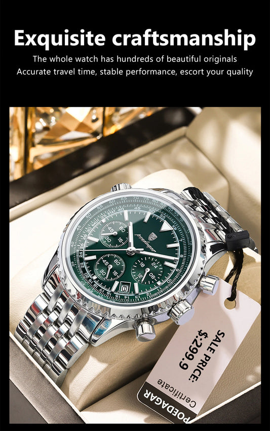 Kronos Luxus Uhr Edelstahl für Herren Wasserdicht