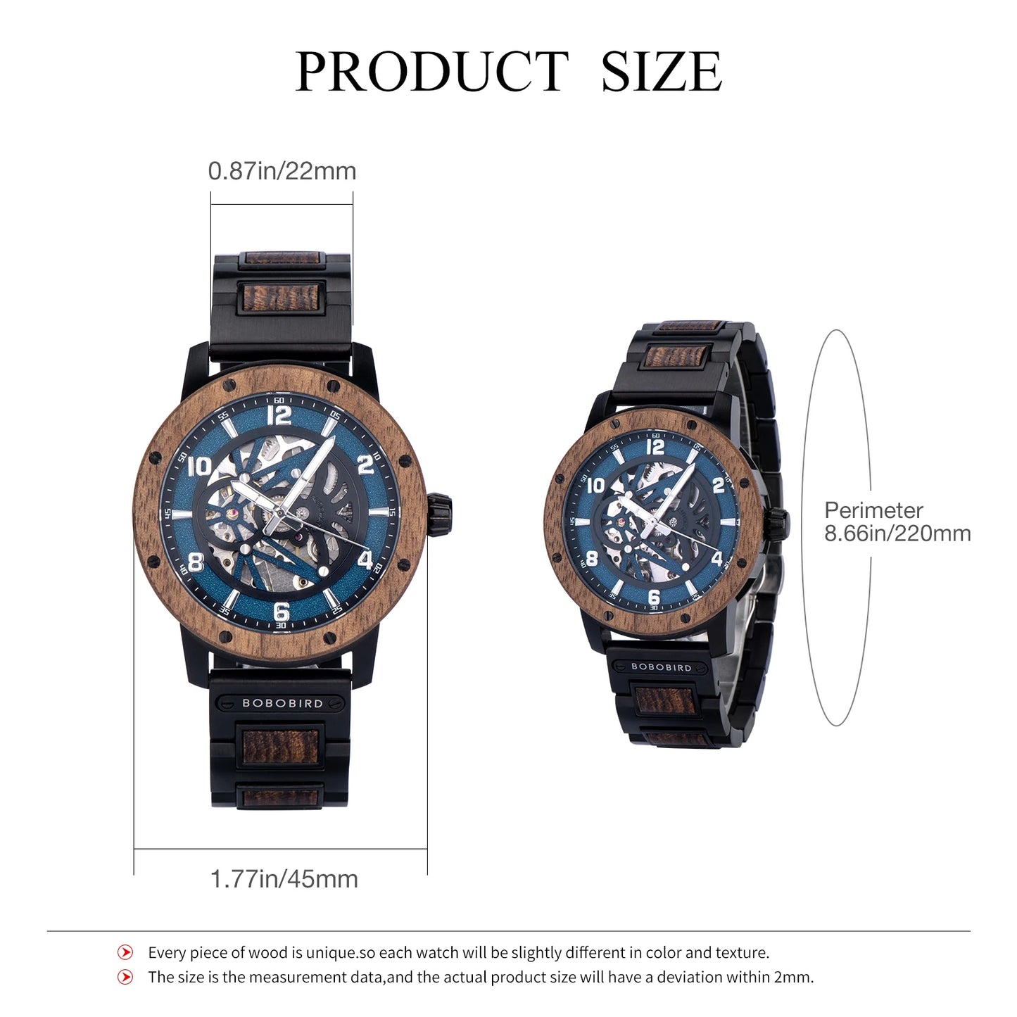 Heraclitus Wooden Watch – Mechanical Skeleton, Engraved Elegance & Luxury Gift