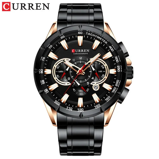 Hadrian Chrono Watch – Military Sport, Waterproof & Stainless Steel Elegance